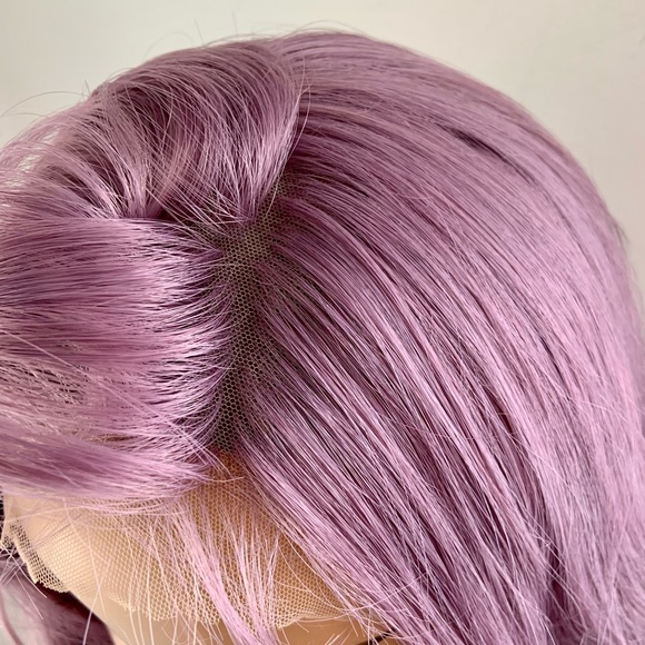 Versatile Plum Color 4x4 Lace Front Heat Safe Synthetic Wig - Picture 10 of 15